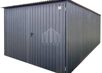 Garaż blaszany 3x5m - brama dwuskrzydłowa antracyt dach spad w tył  SO168