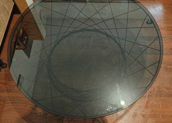 Duży Stolik kawowy Noa metalowo szklany okrągły, transport