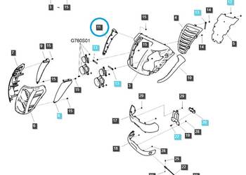 Atrapa, prawy fragment czaszy / TRG830 / LS Tractor 40267286