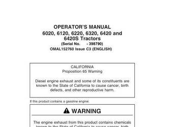 John Deere 6020 6120 6220 6320 6420 instrukcja obsługi PL
