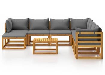 vidaXL 9-cz. zestaw wypoczynkowy do ogrodu, poduszki, drewno ak(SKU3057620)