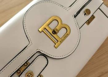 Torebka listonoszka biała Balmain złoty łańcuch