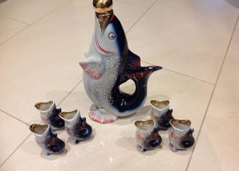 Karafka Rybki Porcelanowe Sygnowane  Czasy PRL
