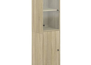 Szafka ze szklanymi drzwiami dąb sonoma 35x37x142 cm WM-836443