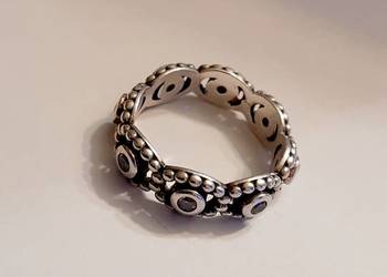 Piękna srebrna obrączka, pierścionek, stare srebro