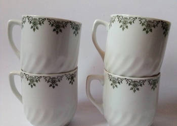 4 kubki porcelana Ćmielów vintage PRL