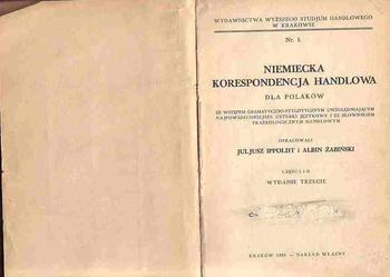 (415) NIEMIECKA KORESPONDENCJA HANDLOWA DLA POLAKÓW ZE WSTĘPEM GRAMATYCZNO