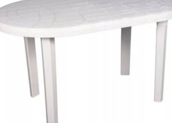 Stół plastikowy biały owalny ogrodowy mocny 135x80 składany