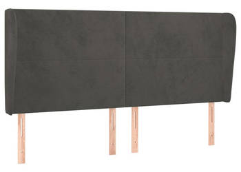 Zagłówek uszak ciemnoszary 203x23x118/128 cm aksamit WM-3117743