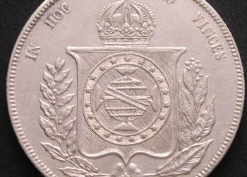 BRAZYLIA 1000 REIS 1866 - SREBRO