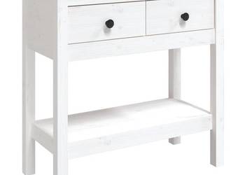 vidaXL Stolik konsolowy, biały, 75x35x75 cm(SKU:814620）