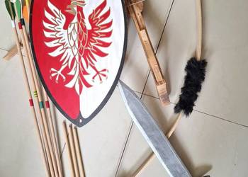 Zestaw rycerza łuk kusza strzały miecz zabawki hobby kolekcje