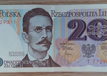 Banknot 20 zł z PRL-u z Romualdem Trauguttem