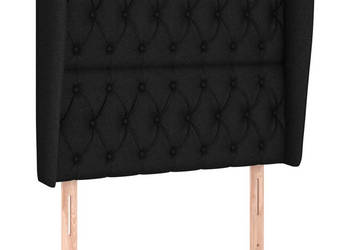 Zagłówek uszak czarny 93x23x118/128 cm tkanina WM-3118276