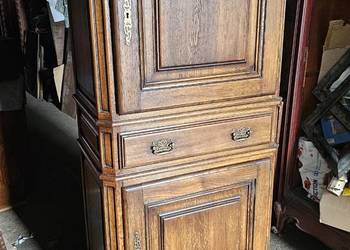 *Pojedyncza szafa dębowa, lity dąb, nr 1, komplet* transport