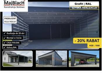 A09-Samochodowy CARPORT/Zadaszenie na pojazd +Schowek/ Garaż  - Maj-Blach