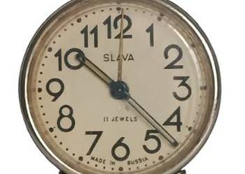 Radziecki budzik SLAVA ZSRR | zegar biurkowy vintage