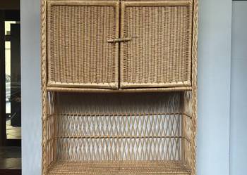 Boho Regał wiklinowy szafka z półkami