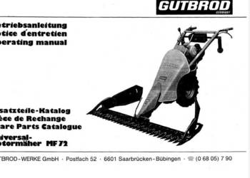 Gutbrod 1040, 1065, 1050, MF72 ciągniczek katalog części