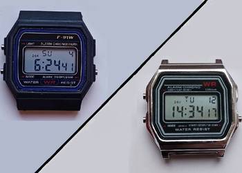 Zegarek F-91W elektroniczny cyfrowy, ale bez paska, 2 sztuki