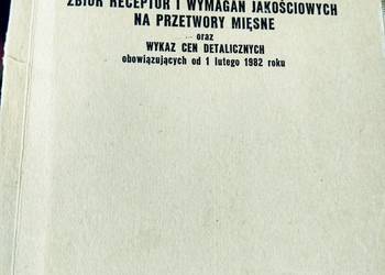 Zbiór receptur i wymagań jakość Unikat książki Warszawa okaz