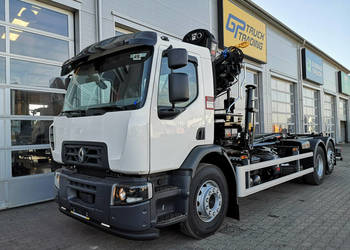 śmieciarki Renault D Wide 26 D26, urządzenie hakowe Hiab Multilift + HDS H…