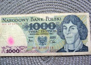 Polska  1000 zł 1982r - Seria HH - Kopernik