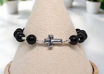 Bransoletka dziesiątka różańca z bursztynu, BURSZTYN bałtycki #1296