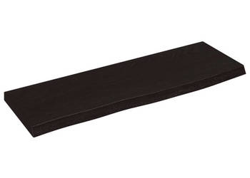Półka ciemnobrązowa 60x20x2 cm wykończone lite drewno dębowe WM-363761