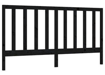Wezgłowie łóżka czarne 206x4x100 cm lite drewno sosnowe WM-817714