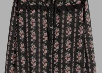 Bluzka koszula wzorzyste H&M rozm. 36 koronka kokardka