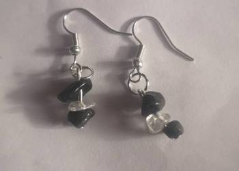 Wiszące kolczyki z jadelitu i selenitu Wiszące kolczyki z jadelitu i selenitu