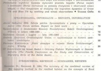NOTATKI ORNITOLOGICZNE - 1985 TOM XXVI ZESZYT 1-2