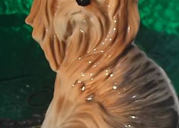 MELBA Wyjątkowa porcelanowa figura psa rasy YORK.