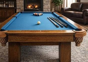 Bilard stół DREWNIANY kamień skóra jak nowy gwarancja DOWÓZ pool do św10