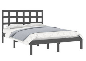 Rama łóżka szara lite drewno 200 x 200 cm WM-3105492