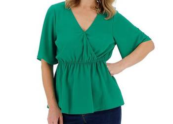 48 Bluzka Top Kimono zielone Simply Be 52 cm