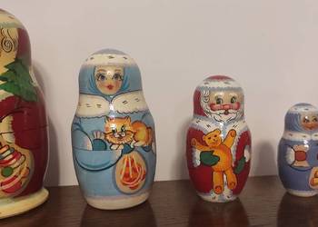 Matrioszka matrioszki Mikołaj Dziadek Mróz Śnieżynka Bałwan 5 szt ZSRR nr2