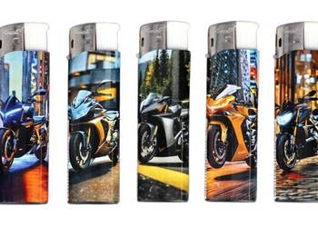 Zestaw 5 sztuk Klasycznych Zapalniczek Gazowych Piezo Sportowe Motocykle