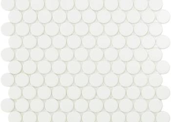 Mozaika szklana CIRCLE WHITE MT 31,5×31,5 biała okrągła