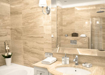 Płytki marmurowe BRECCIA SARDA pasy 1 cm poler