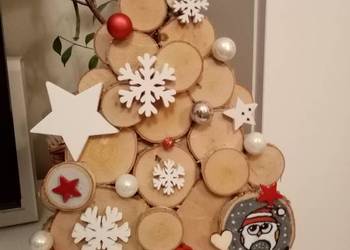 Choinka z brzozowych plastrów drewna