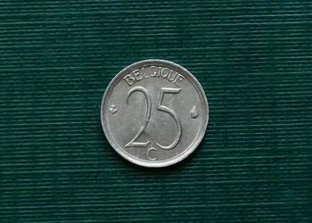 BELGIA - 25 centymów, 1964r Napis po francusku „BELGIQUE”