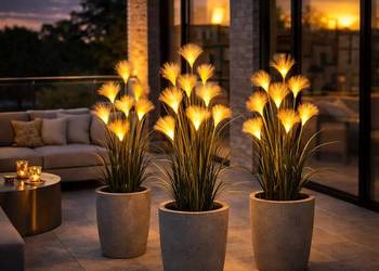 duża sztuczna trawa dekoracyjna w doniczce led 150 Premium