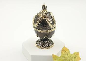 Jajko jajo faberge pojemniki szkatułka brąz styl złote węże
