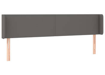 Zagłówek do łóżka z LED szary 163x16x78/88 cm sztuczna skóra WM-3123056