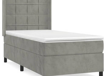 Łóżko Z Materacem Szare Kontynentalne DO Sypialni 80x200 cm WM-3132645