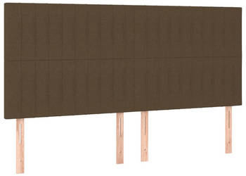Zagłówki do łóżka 4 szt. ciemnobrązowy 80x5x78/88cm tkanina WM-3116579