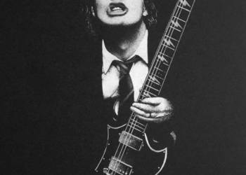 AC DC Ręcznie grawerowany w blasze Angus Young ...