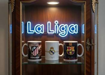 Zestaw prezentowy La Liga dla kibica piłki nożnej niego 3 kubki Real Barcel